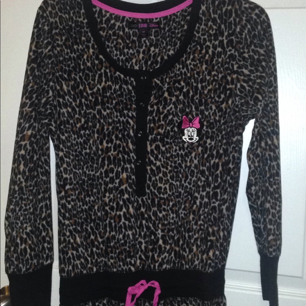 Adult Minnie Mouse Animal Print Onesie